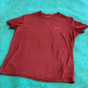 YS Columbia Men's Burgundy Striped Shirt